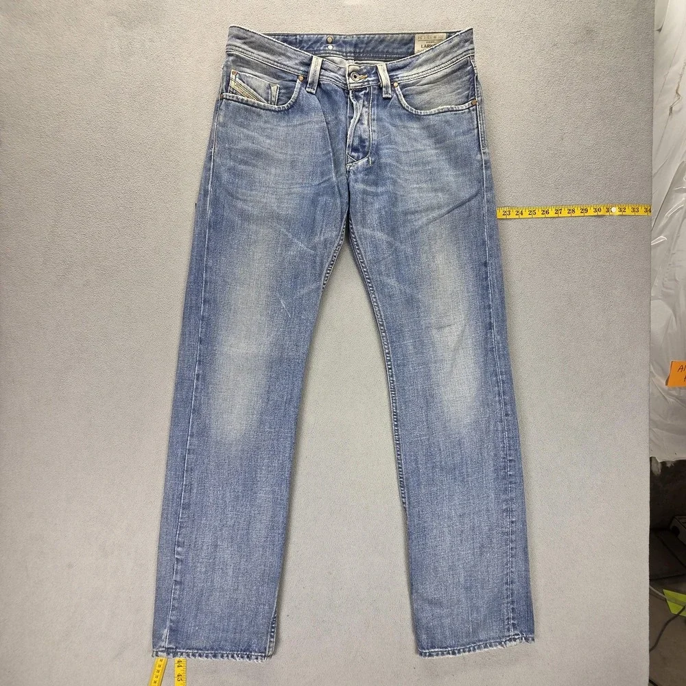 Diesel Jeans Mens 33x34 Blue Larkee Regular Straight Light Wash Button Fly 008AT